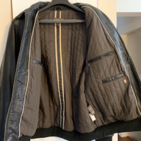 Mens Danier Leather Bomber Jacket - Picture 2 of 3